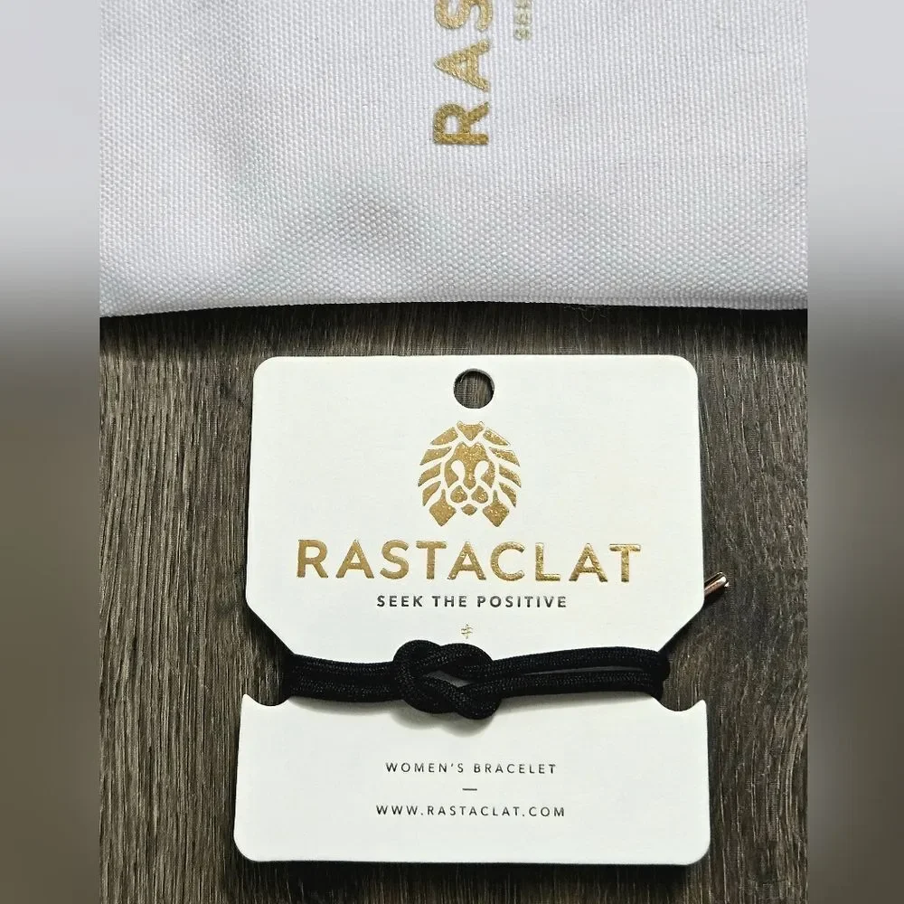RASTACLAT DAHLIA 2 positive vibes black & peach gold adjustable knot bracelet - Picture 3 of 9